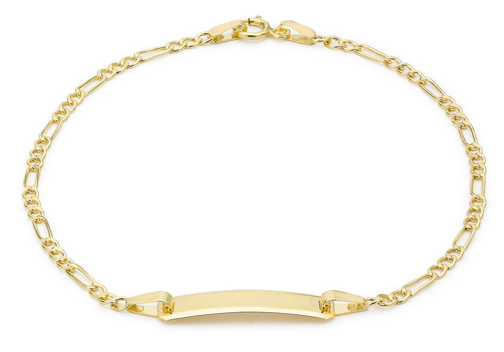 9ct Yellow Gold 17mm x 4.5mm Hollow Figaro ID Bracelet 18m/7"9