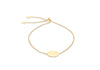 9ct Yellow Gold 12mm Disc Trace Chain Adjustable Slider Bracelet 20m/8"9