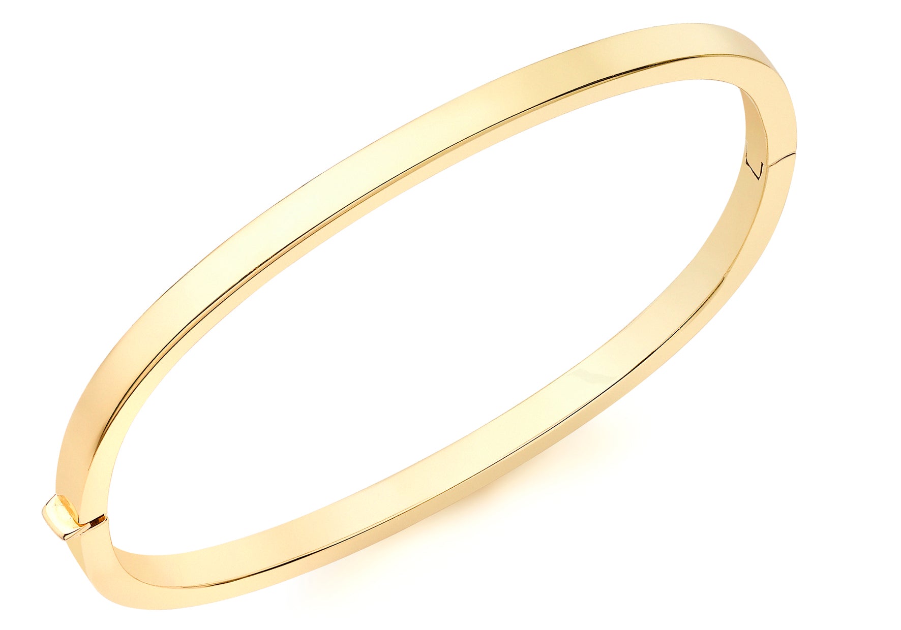 9ct Yellow Gold Rectangular Tube Bangle