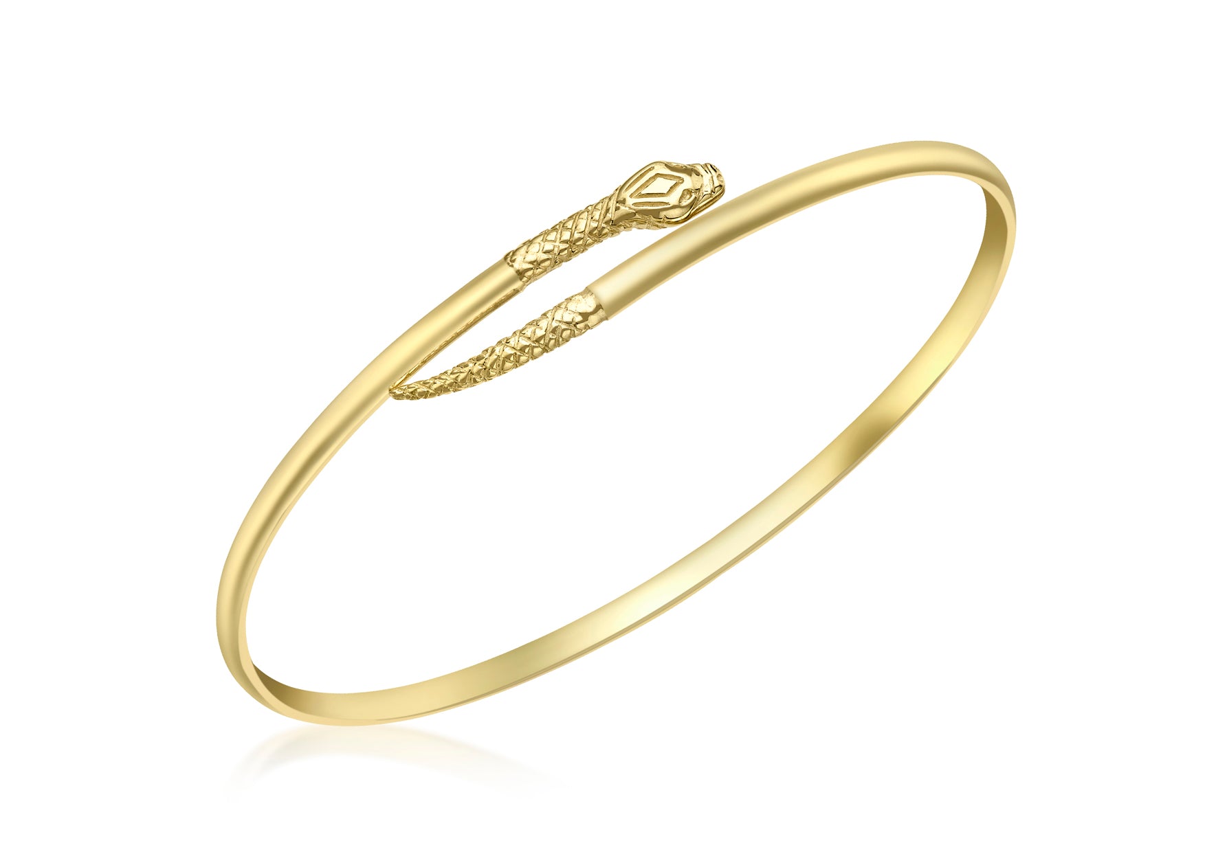 9ct Yellow Gold Snake Torque Bangle
