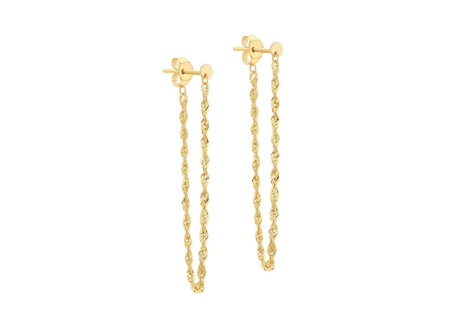 9ct Yellow Gold Rope Chain Loop Earrings