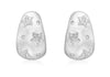 9ct White Gold 0.25t Diamond Star-Patterned Satin Half-Band Earrings
