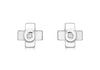 9ct White Gold 0.019ct Diamond Small Cross Stud Earrings