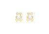 9ct Yellow Gold Fresh Water Pearl Teddy Stud Earrings