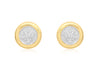 9ct Yellow Gold 0.05t Diamond 11mm Round Stud Earrings
