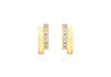 9ct Yellow Gold Double Bar Zirconia  Stud Earrings