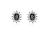 9ct Yellow Gold Black Sapphire and Zirconia Stud Earrings