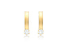 9ct Yellow Gold 3mm Zirconia  2mm urve Bar Earrings