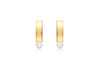9ct Yellow Gold 3mm Zirconia  3mm urve Bar Earrings