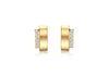 9ct Yellow Gold Zirconia  Band and Plain Band Stud Earrings