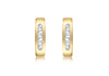 9ct Yellow Gold Channel Set Zirconia  Stud Earrings