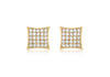9ct Yellow Gold Zirconia  9mm Square Stud Earrings