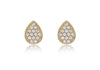 9ct Yellow Gold Zirconia  6mm x 8mm Pear Shaped Stud Earrings