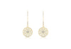 9ct Yellow Gold Zirconia  CutoCut 15mm Disc Drop Earrings