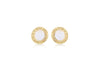9ct Yellow Gold Mother of Pearl 9mm Greian Key Disc Stud Earrings