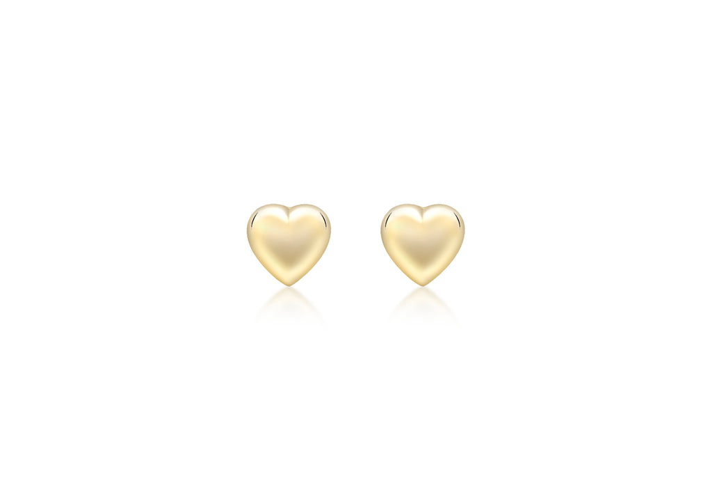 9ct Yellow Gold Heart Stud Child's Earrings