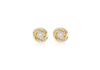 9ct Yellow Gold Zirconia  9mm Rose Stud Earrings