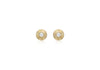 9ct Yellow Gold Zirconia  6mm onertinaed Disc Stud Earrings