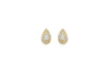 9ct Yellow Gold Zirconia  4.9mm x 7.7mm onertinaed Teardrop Stud Earrings