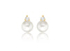 9ct Yellow Gold Freshwater Pearls & White Zirconia Stud Earrings