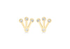 9ct Yellow Gold and White Zirconia Mini Crown Stud Earrings