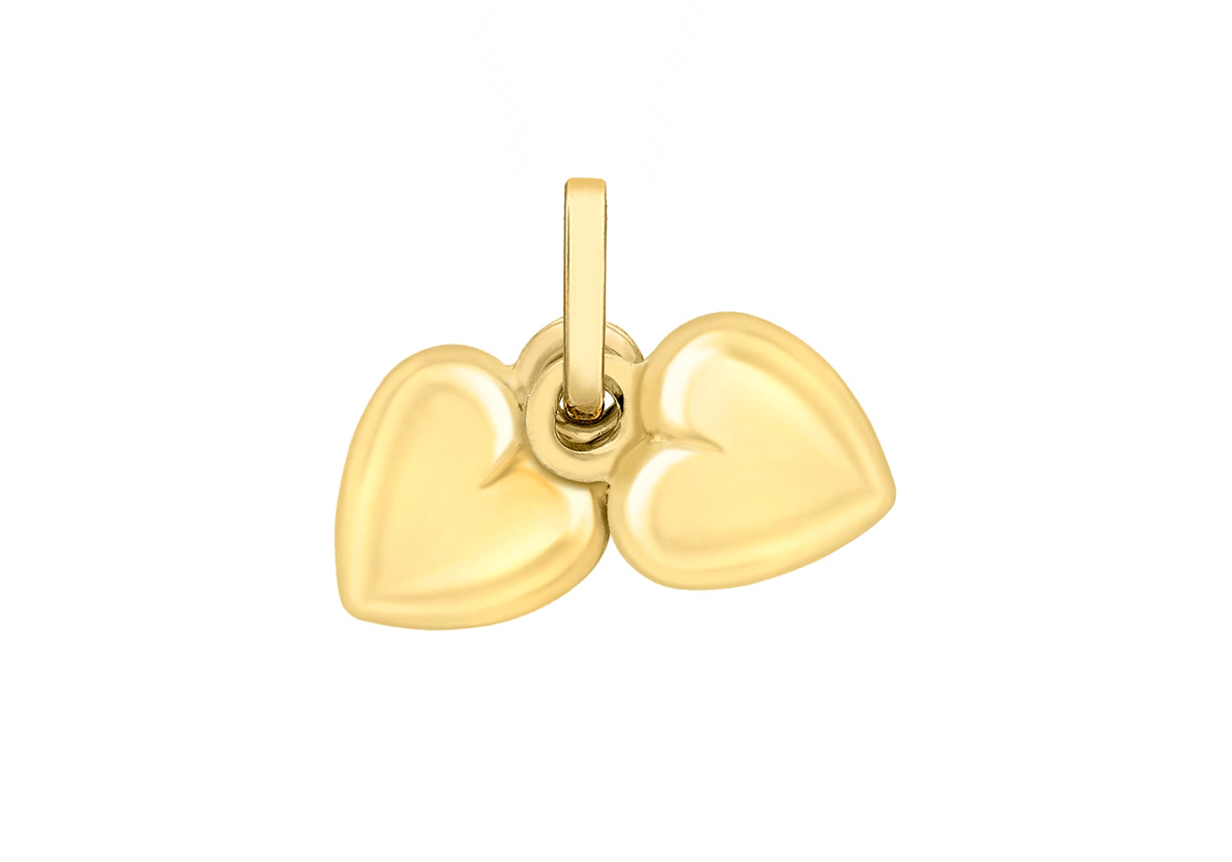 9ct Yellow Gold 6mm x 8mm Double-Heart Pendant