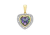 9ct Yellow Gold 0.05t Diamond and Mysti Topaz Heart Pendant