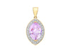 9ct Yellow Gold 0.15t Diamond and Amethyst Marquise Pendant