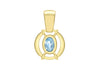 9ct Yellow Gold Blue Topaz Pendant
