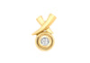 9ct Yellow Gold 0.08t Diamond DoughnCut Hugs and Kisses Slider Pendant