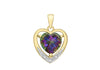 9ct Yellow Gold 0.02t Diamond and Mysti Topaz Heart Pendant