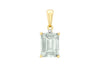 9ct Yellow Gold 0.005t Diamond and Green Amethyst 8mm x 17mm Pendant