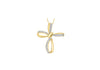 9ct Yellow Gold 0.07t Diamond Ribbon Cross Slider Pendant