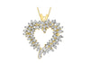 9ct Yellow Gold 1.08t Diamond Heart Cluster Pendant