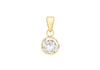 9ct Yellow Gold 7mm Zirconia  Round Pendant