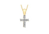 9ct Yellow Gold 0.05t Diamond 6mm x 12mm Cross Pendant