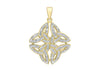 9ct Yellow Gold 0.10ct Diamond Ornate Celtic Cross Pendant