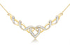 9ct Yellow Gold 0.10ct Diamond Intricate Heart Necklet