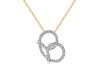9ct Yellow Gold 0.03t Diamond Pretzel Necklet 41m/16"9