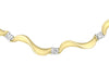 9ct 2-Colour Gold 1.00t Diamond Twist Bar Necklet 42m/16.5"9