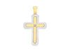 9ct Yellow Gold 0.01t Diamond and Mother of Pearl Cross Pendant
