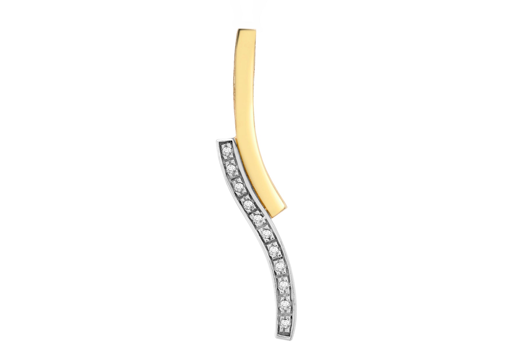 9ct Yellow Gold 0.06t Diamond Twist Drop Pendant
