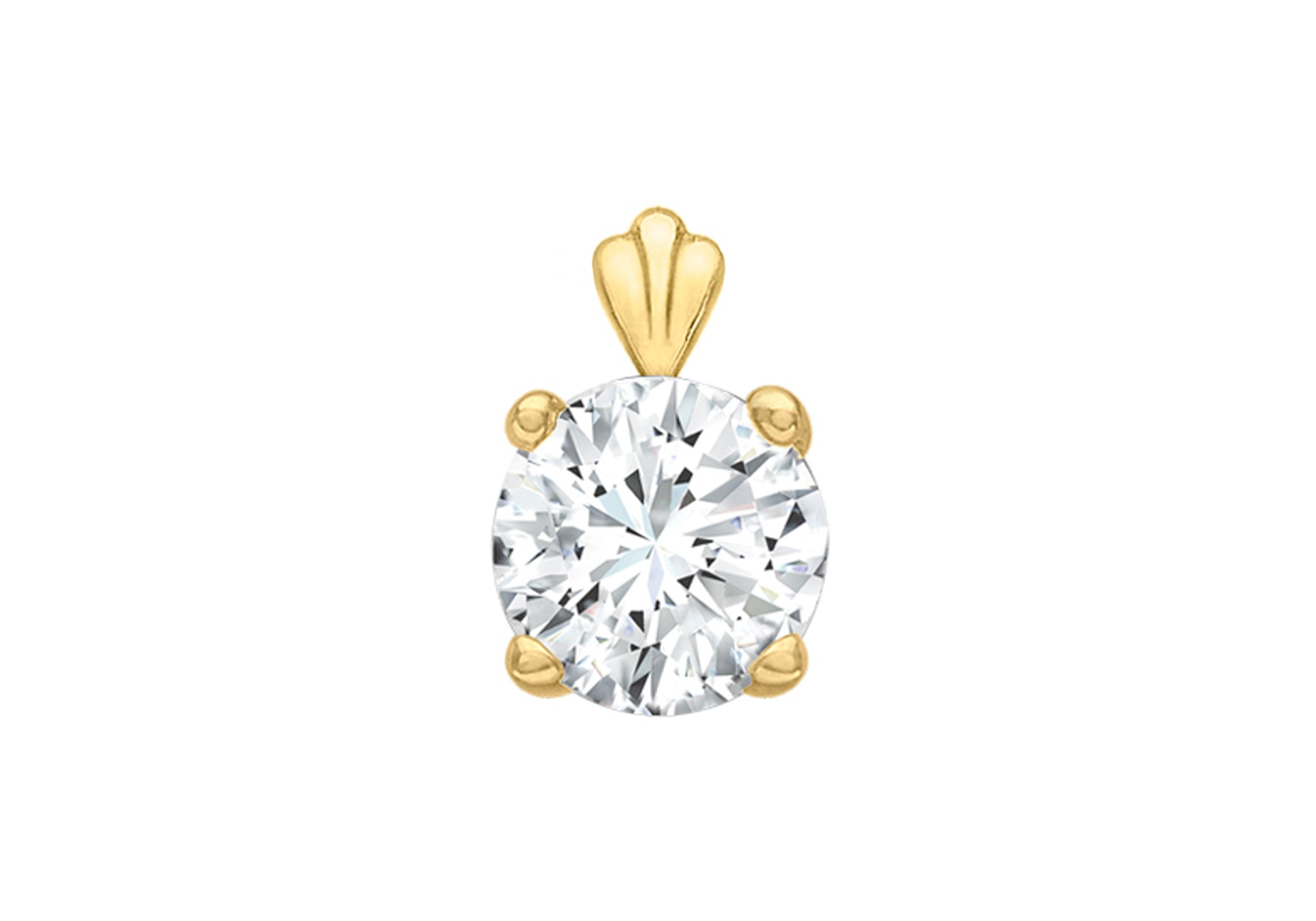 9ct Yellow Gold 5.5mm Round Zirconia  Pendant