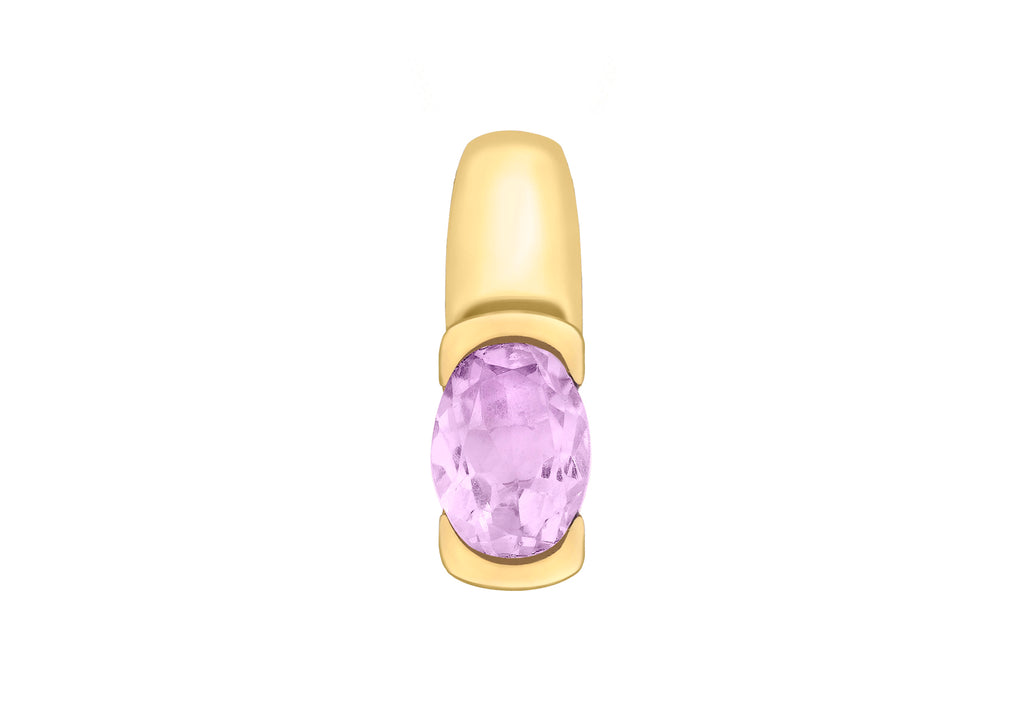 9ct Yellow Gold Oval Amethyst Pendant