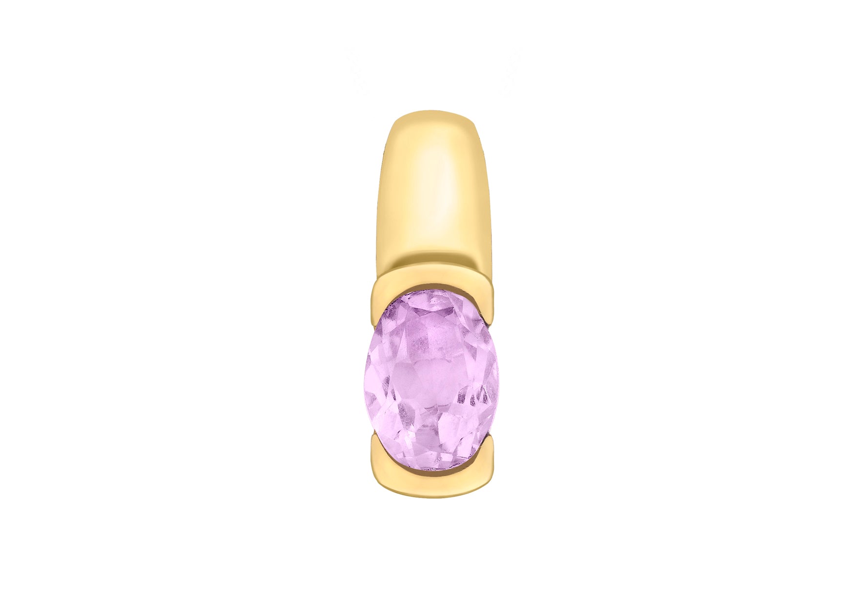 9ct Yellow Gold Oval Amethyst Pendant