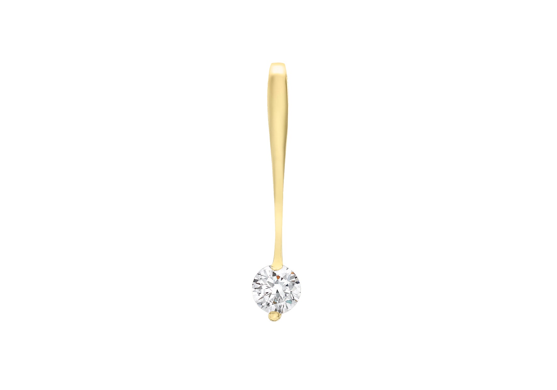 9ct Yellow Gold Zirconia  Stone Set Drop Pendant