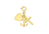 9ct Yellow Gold Faith Hope & Charity Spring Ring Charm