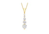 9ct Yellow Gold Zirconia  Stone Set Graduated Drop Pendant