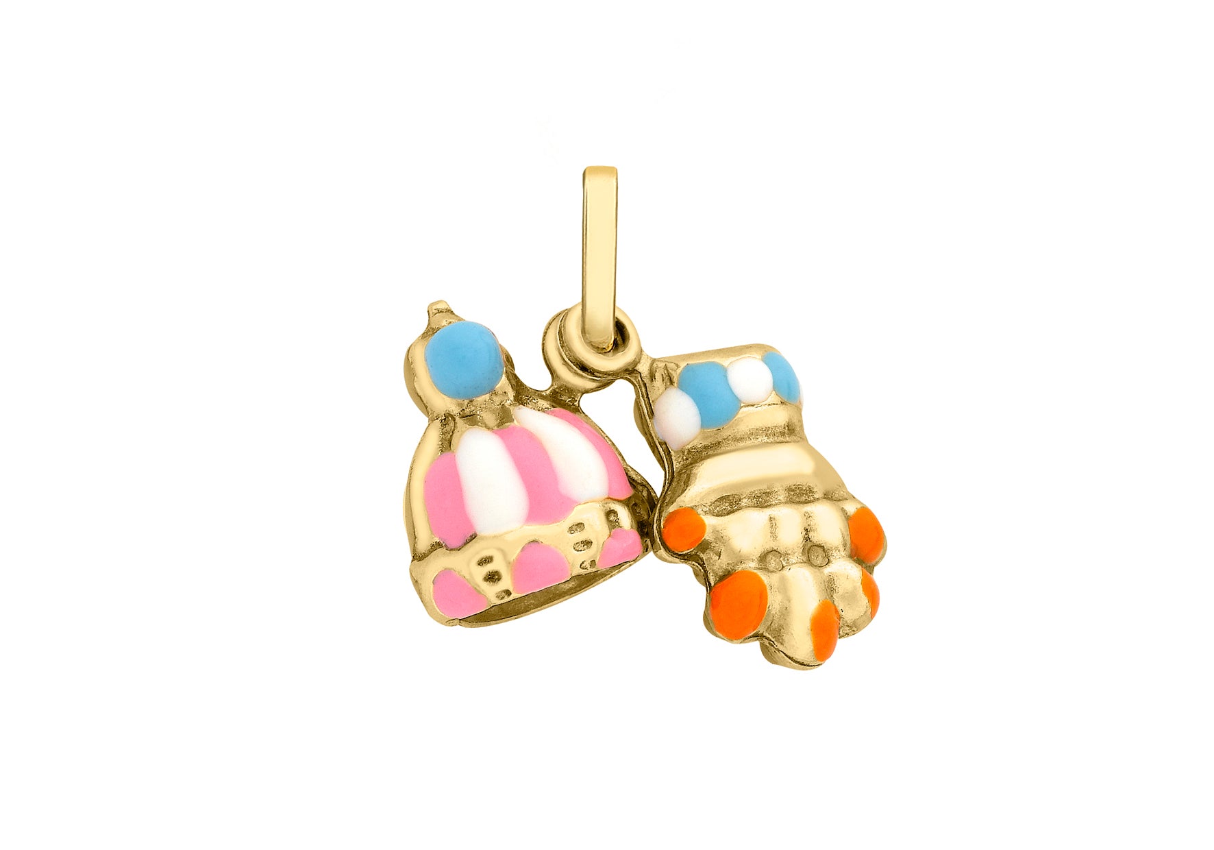 9ct Yellow Gold Hat & Gloves Pendant