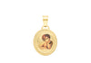 9ct Yellow Gold Cherub Oval Satin Pendant